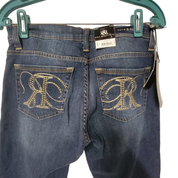 ROCK & REPUBLIC Size 8 Mid Rise Skinny Berlin Jeans White Denim NWT $88‎ - Picture 6 of 9